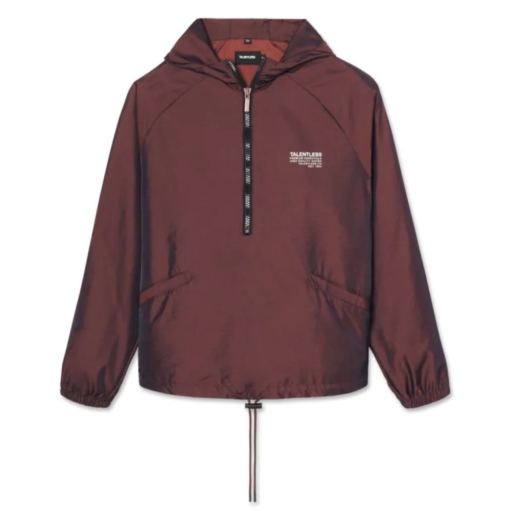 Talentless Unisex Reflective Track Jacket Size Medium in Merlot